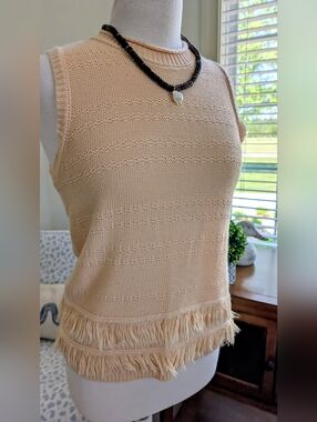 Sleeveless Fringe Sweater Top